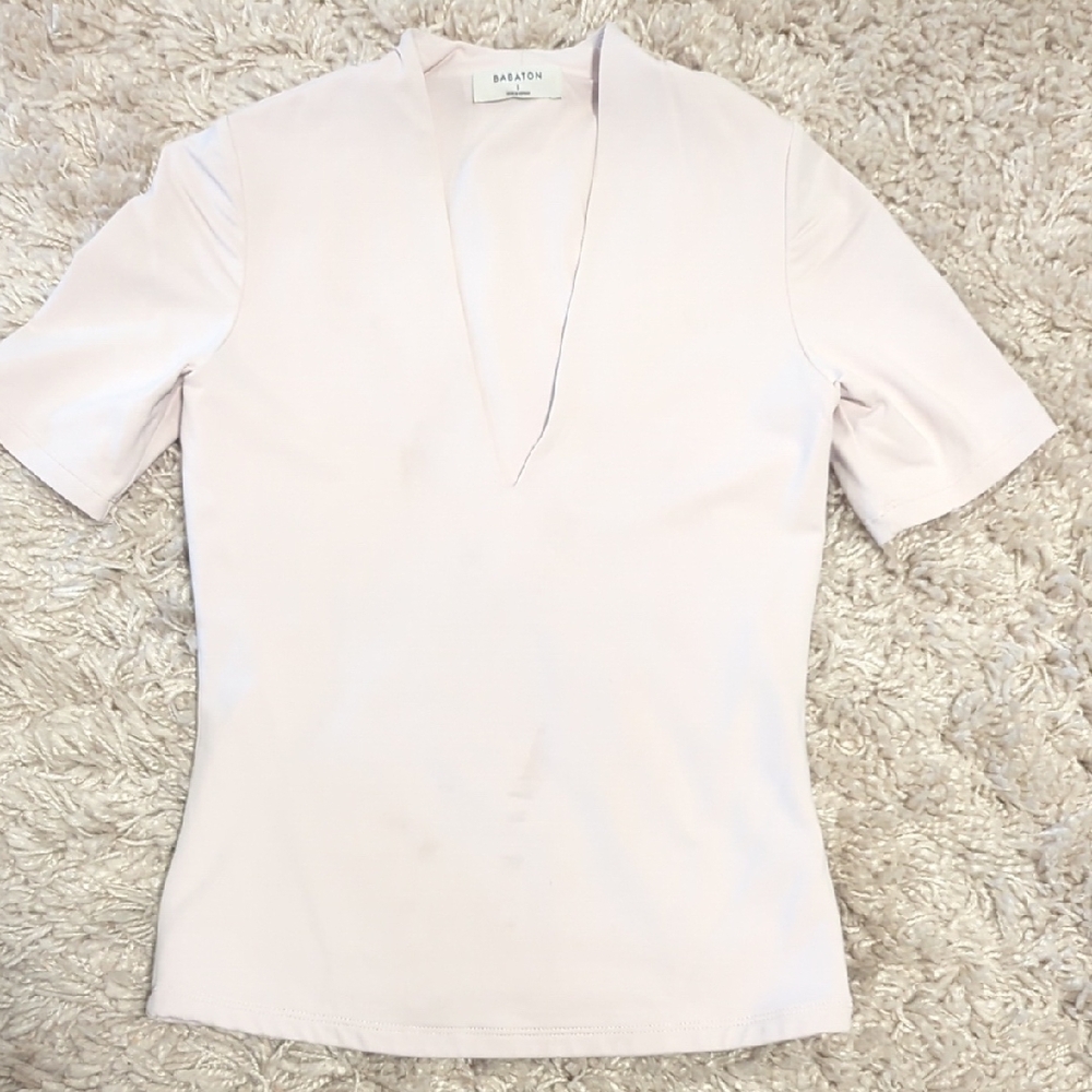 Babaton Light Pink Short Sleeve Top
